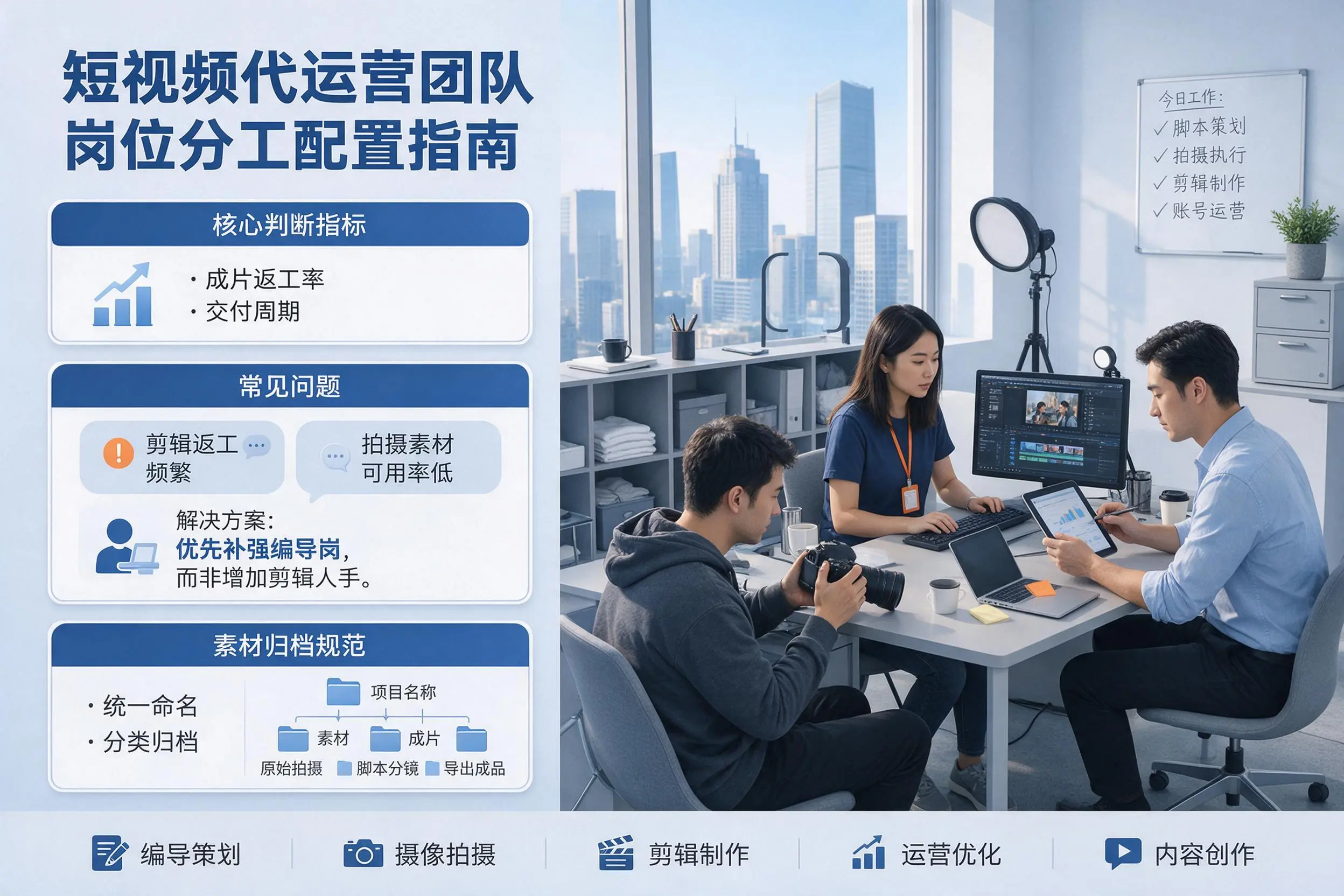 短视频代运营团队如何配置？遂宁企业岗位分工科普说明