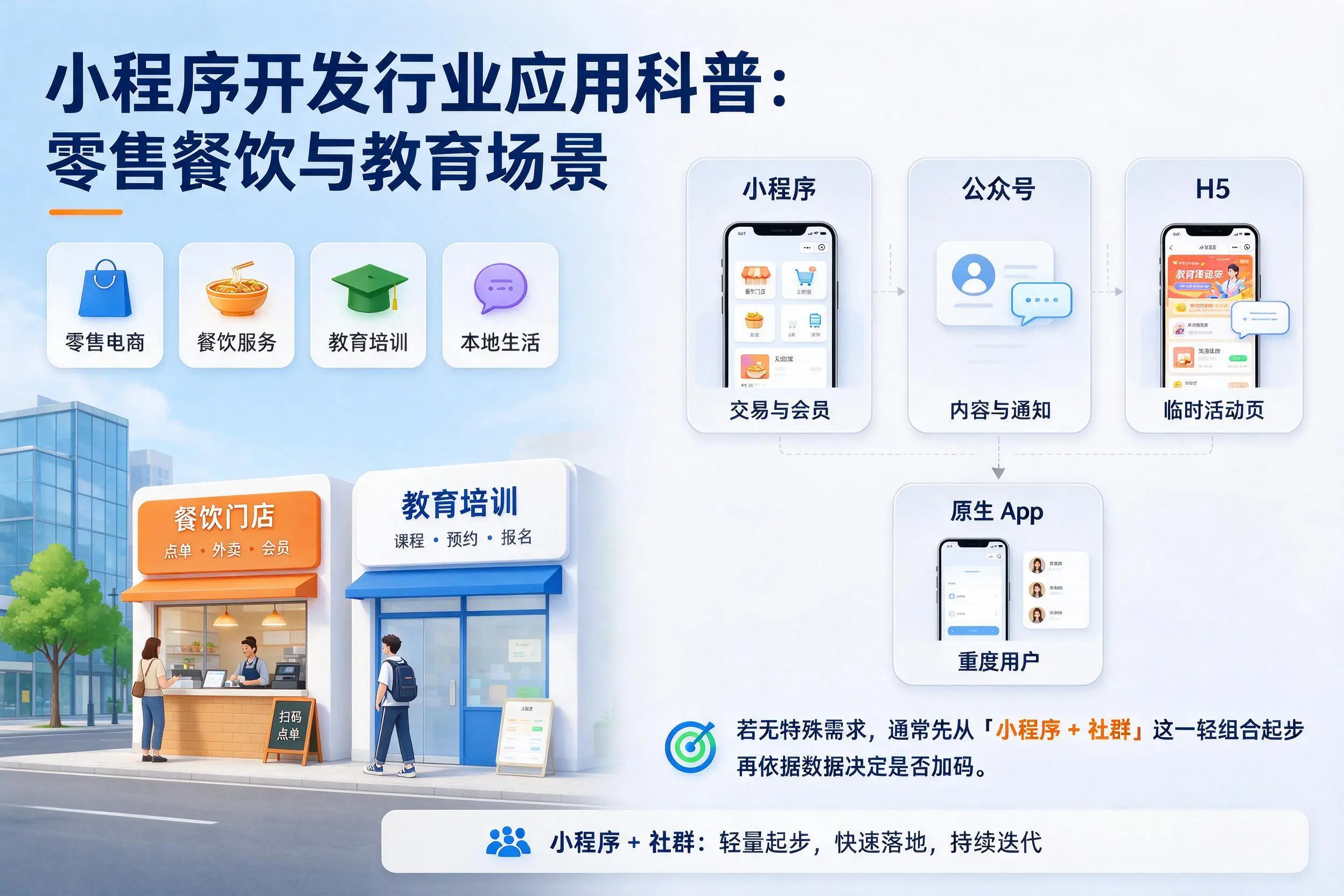 遂宁小程序开发行业应用科普:零售餐饮与教育场景